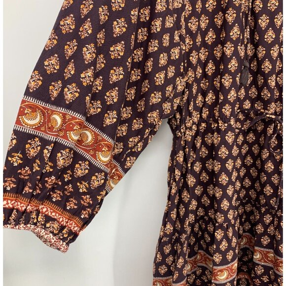 Old Navy Dress Poet Midi Long Sleeve Cinch Waist V Neck NWT - Picture 7 of 12